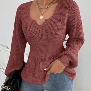 Square neck sweater